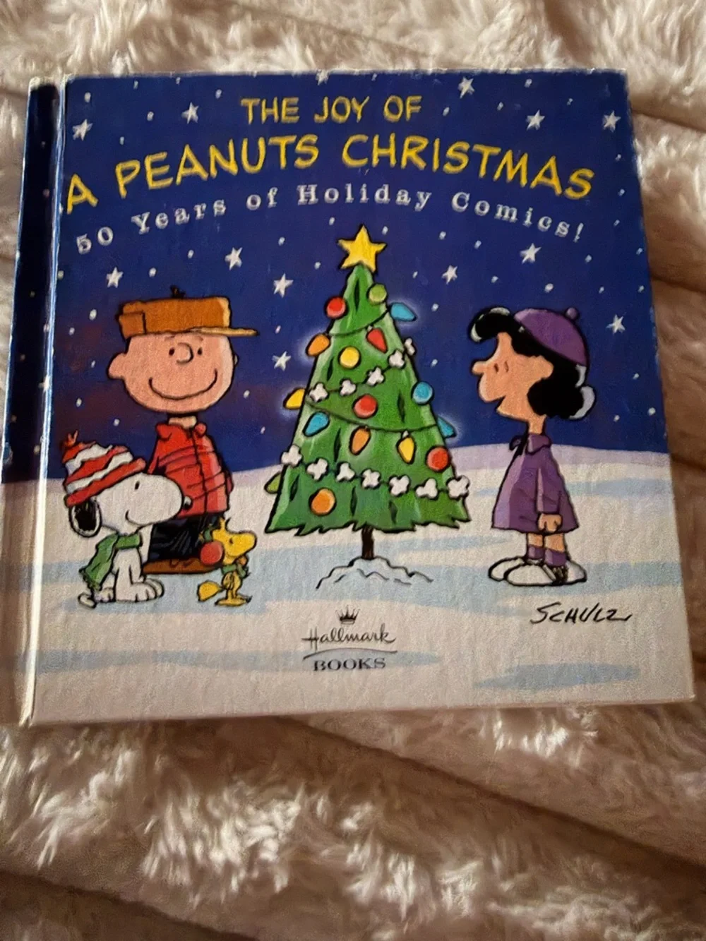 Hallmark Peanuts Christmas Hardcover - Blue Cover with Green Tree